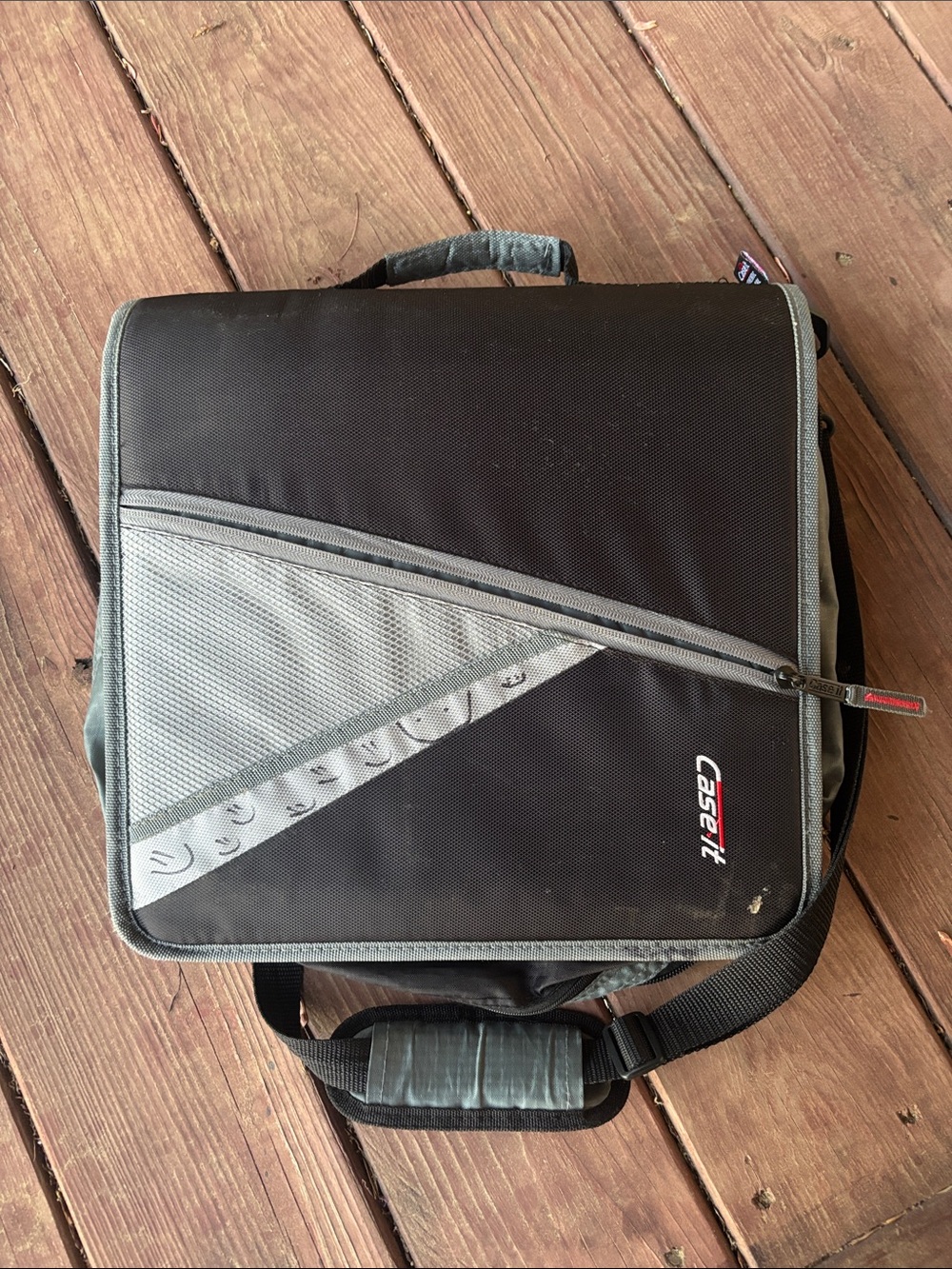 Black and Gray Messenger Bag for Men